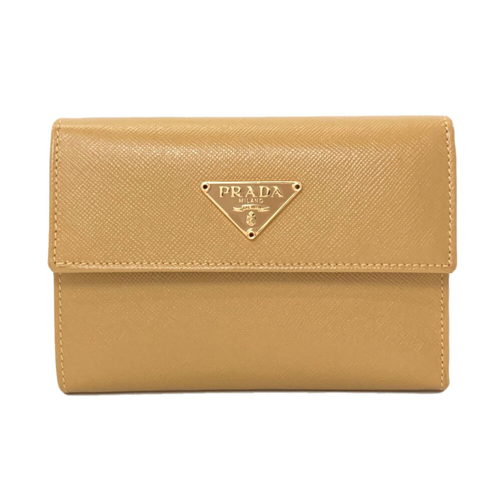 Prada logo hardware trifold leather wallet for women PRADA